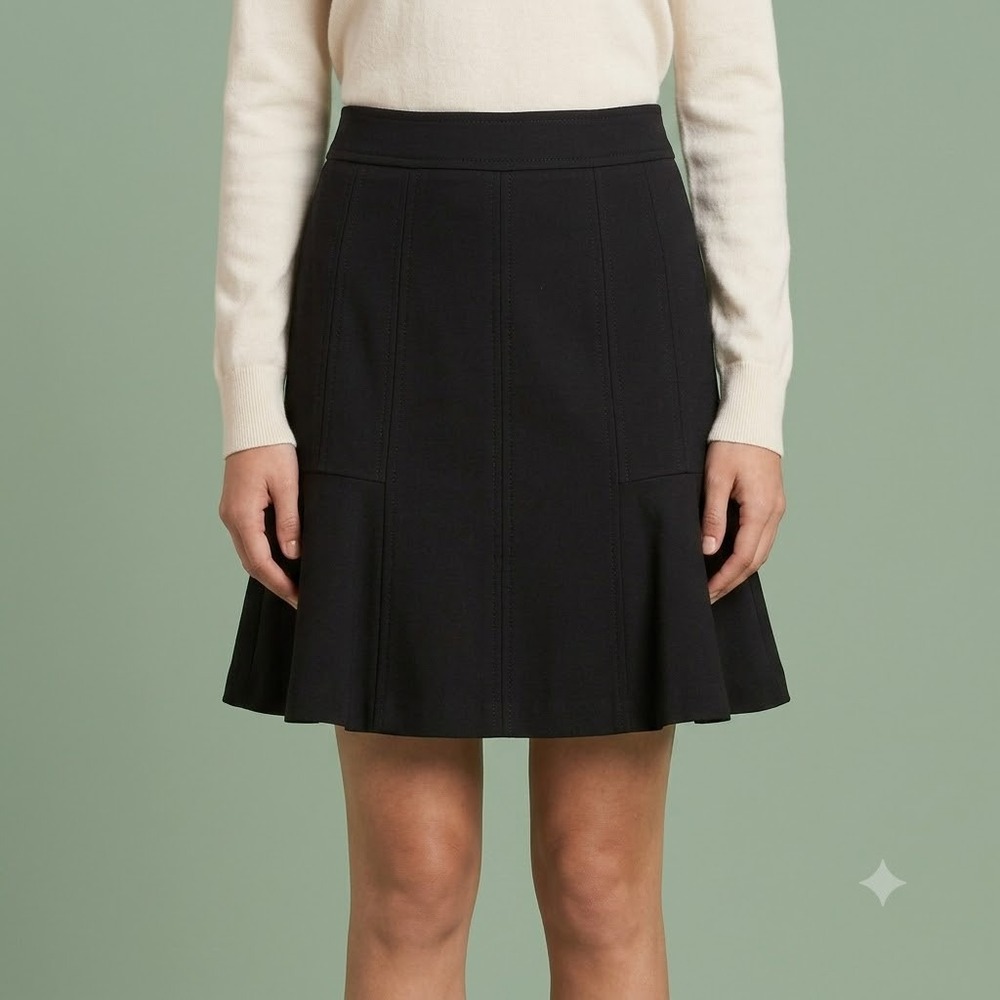 White House Black Market Skirt Womens 00 Black Peplum Flounce